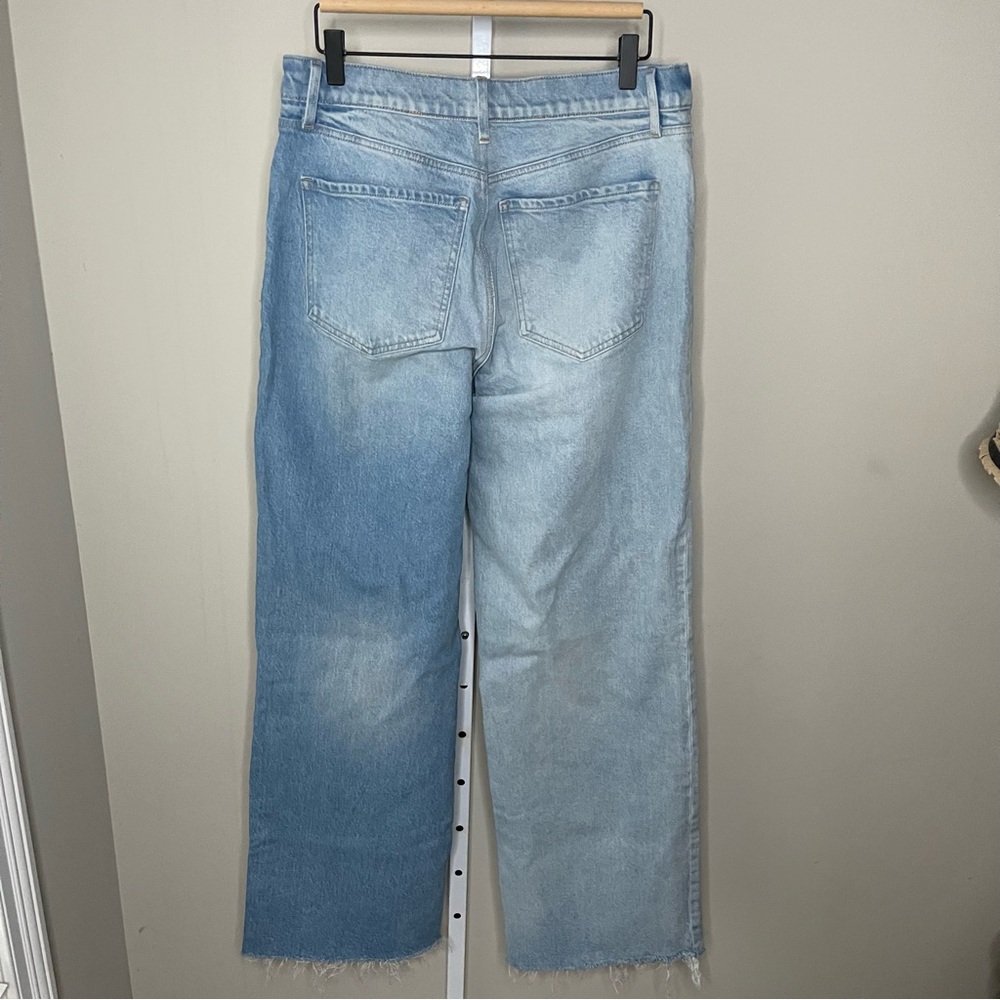 Express High Rise Wide Leg Two-Tone Denim Jeans Size 12L Stretch - Picture 5 of 8
